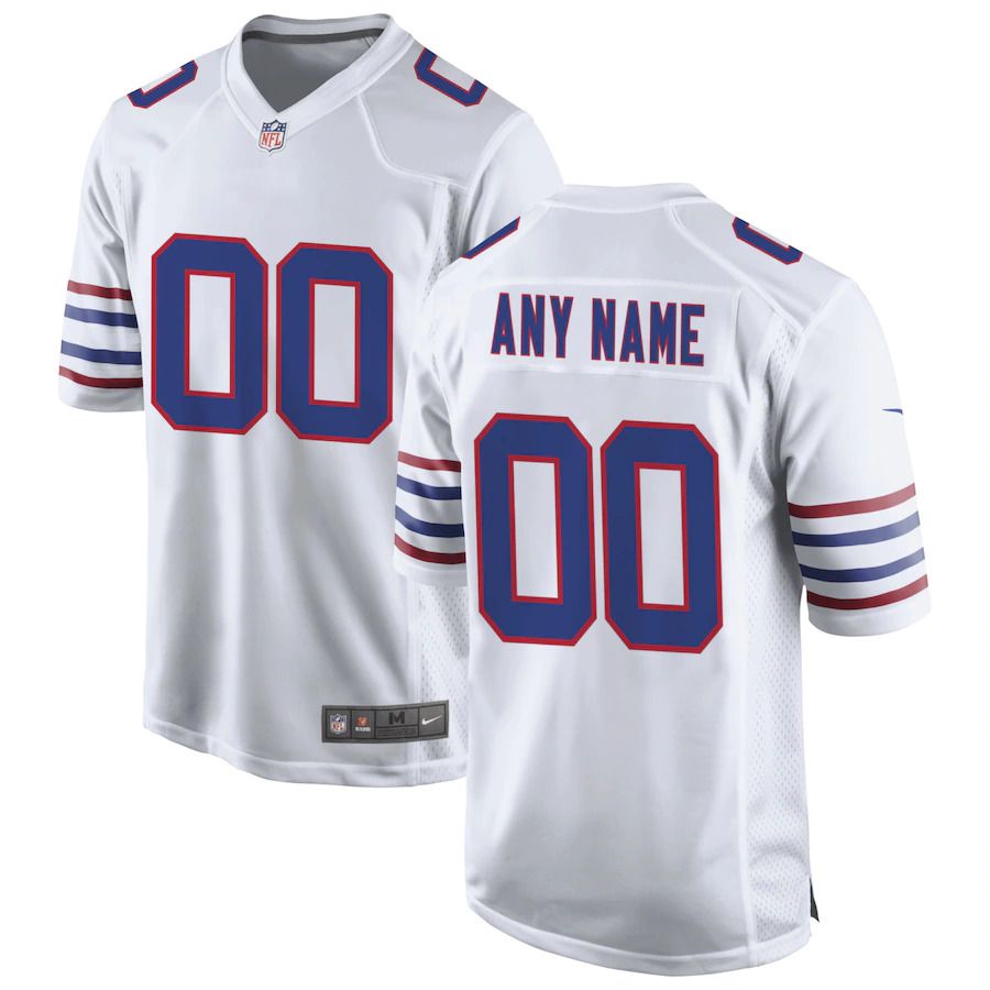 Men Buffalo Bills Nike White Alternate Custom Game NFL Jersey->->Custom Jersey